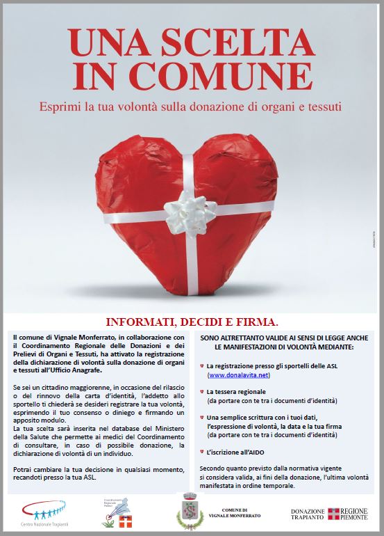 Esprimi la tua volonta' sulla donazione di organi e tessuti